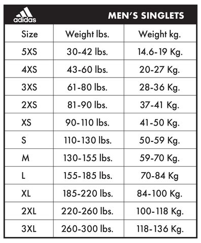 adidas singlet size chart